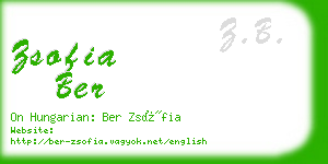 zsofia ber business card